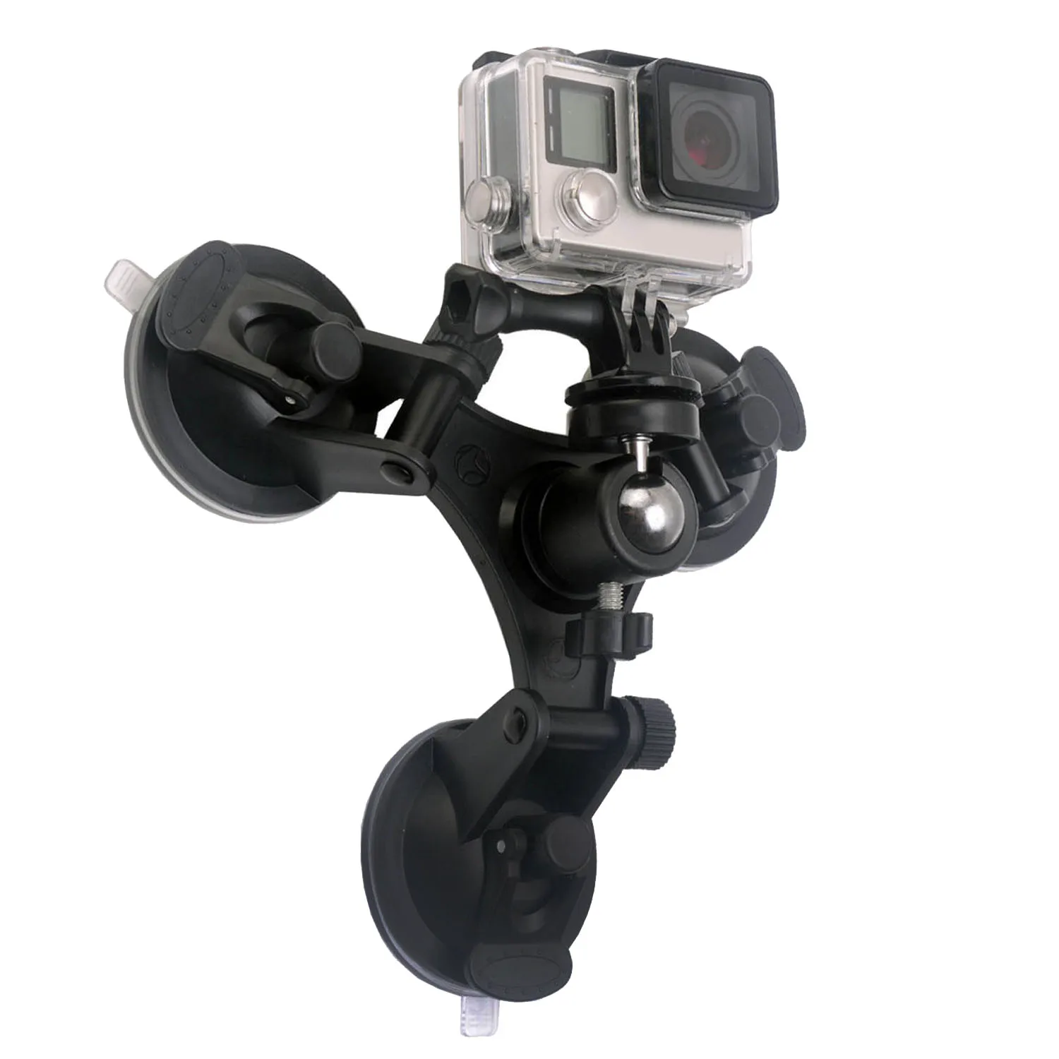 

Gosear Camera Triangle Suction Cup Mount Car Glass Window Bracket Support Holder for GoPro Hero 5 4 Session SJCAM Xiaomi Yi 2 4k
