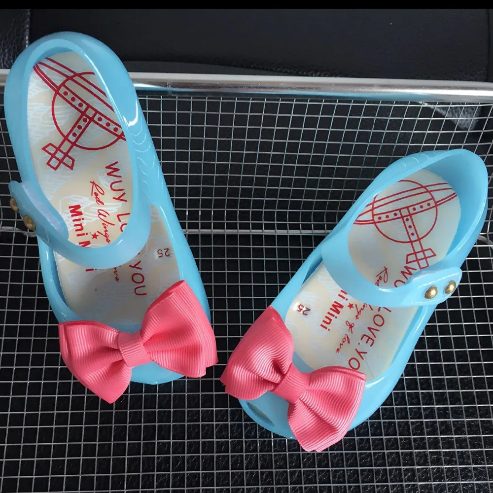 HOT Arrivals Mini LED Light Girls Sandals Bow Kids Shoes Melissa Jelly Shoes LED Flash Sandals