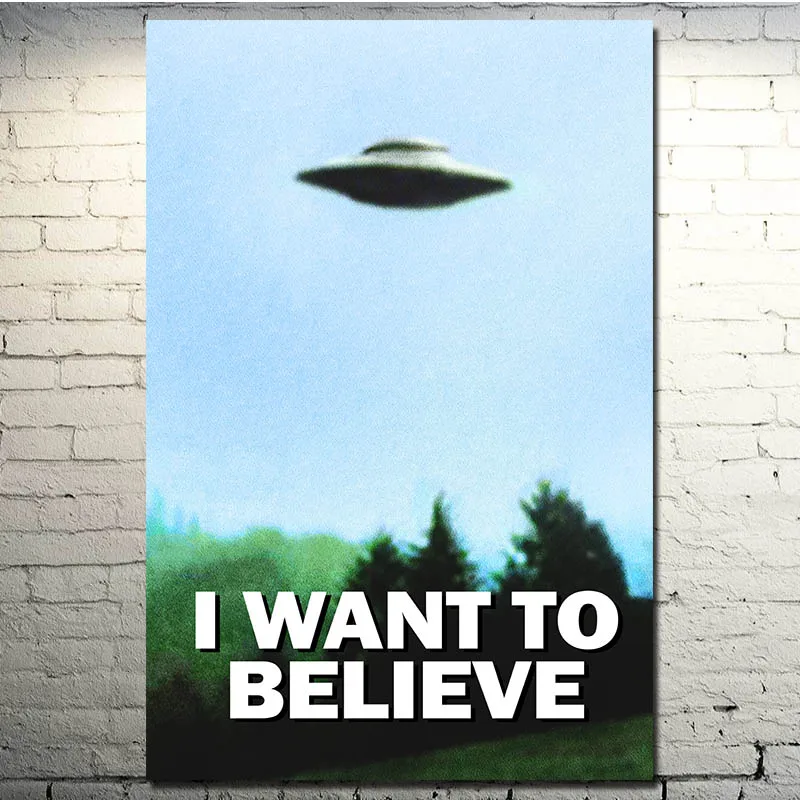 I Want to Believe Poster UFO X-Files 24x36 inches