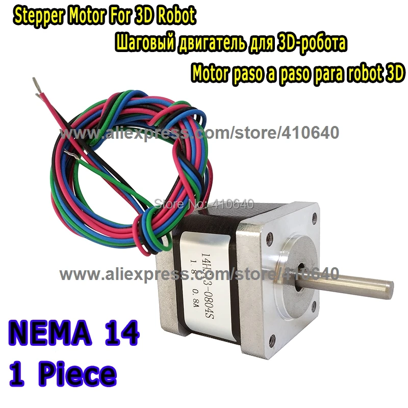 

3D Printer Stepper Motor 14HS13-0804S L34mm Nema 14 with 1.8 deg 0.8 A 18 N.cm with 4 lead wires equal to 14HY3402 and 35HS3408