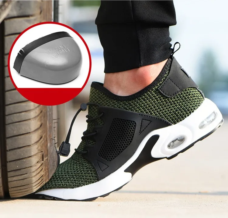 Men's Steel Toe Work Boots Men& Women Indestructible Puncture Proof Anti-smashing Safety Shoes Casual Breathable Mesh Sneaker