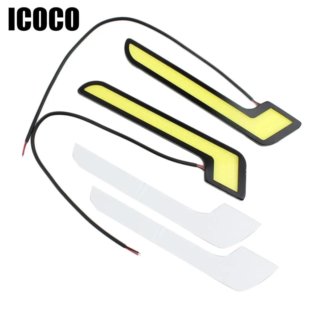

ICOCO LED COB DRL Fog Driving Lamps flexible rubber 16*3.5cm 2pcs/set 6000K-8000K 12V Car Daytime Running Lights