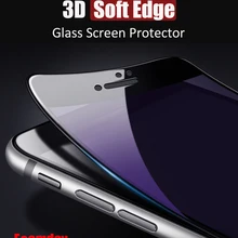 Esamday 3D закаленное стекло с мягкими краями для iPhone X XS MAX XR 6 6s Plus 7 8 Plus, защитное стекло из углеродного волокна