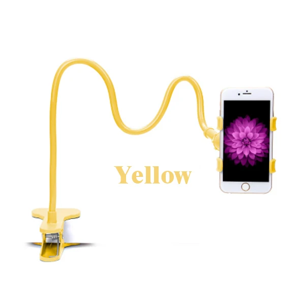 DCR Универсальный гибкий длинный держатель для ленивого телефона кровать стол для мобильного телефона Автомобильный зажим Кронштейн Подставка для iPhone для samsung - Цвет: Yellow