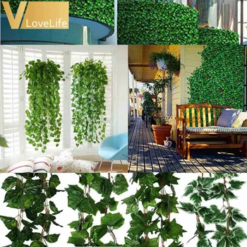 

5pcs/lot Artificial Big Leaf Rhodea Ivy Leaf Garland Plants Vine Fake Foliage Flowers Wedding Party Home Decoration Accessories