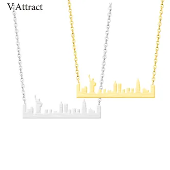V Attract 10 pcs New NYC Skyline Choker Necklace Women Stainless Steel Chian Jewelry Gold Statue of Liberty Bar Necklace
V Attract 10 pcs New NYC Skyline Choker Necklace Women Stainless Steel Chian Jewelry Gold Statue of Liberty Bar Necklace
