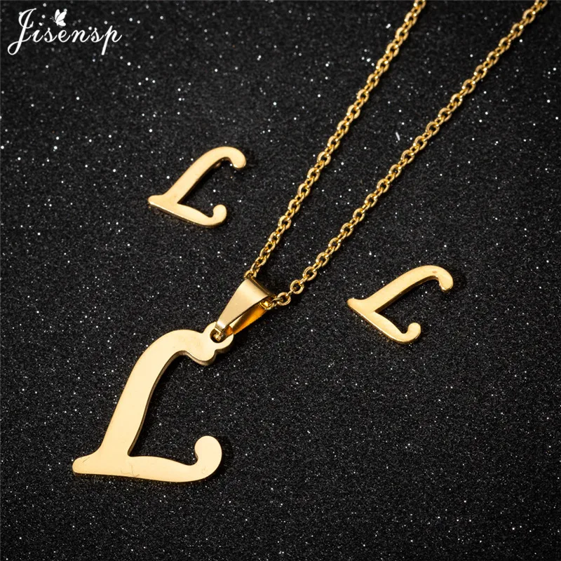Jisensp, нержавеющая сталь, 26 букв, ожерелье для женщин, алфавит, ожерелье s, подвески, колье, колье, семейное ожерелье