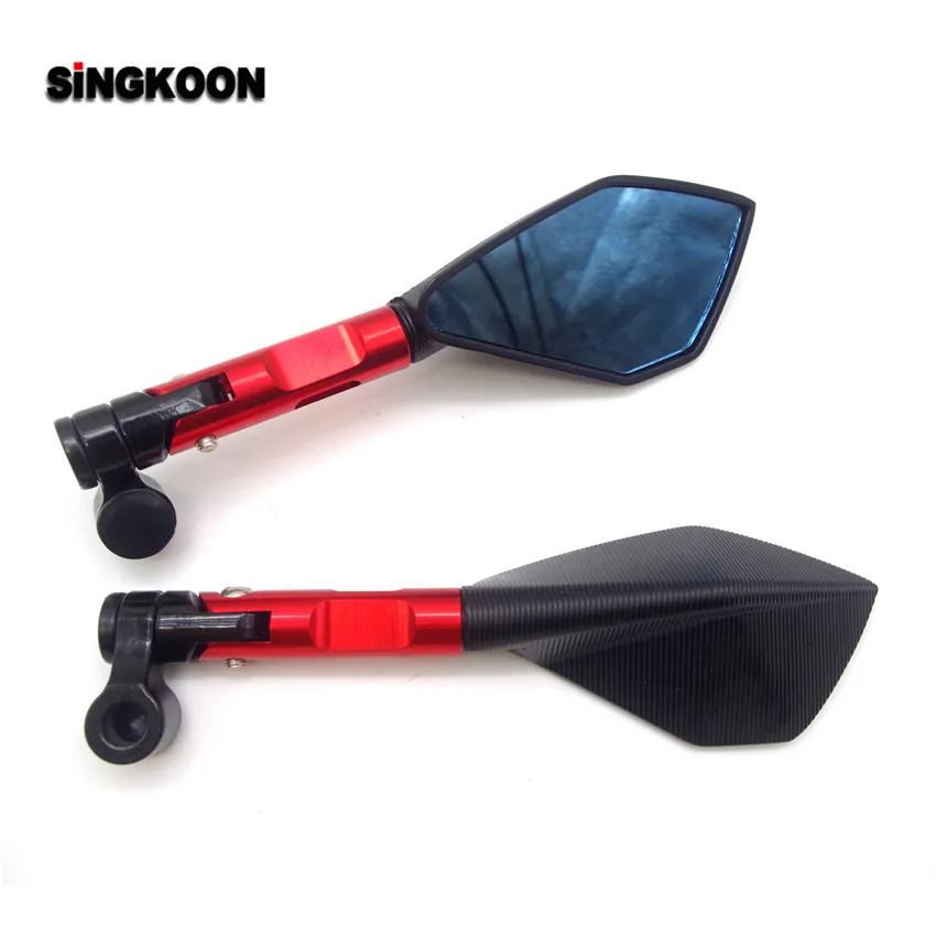 

8 10mm universal cnc motorcycle mirrors Blue Lens Rearview Side Mirror FOR vespa px Yamaha mt 125 er6f honda vfr 800 cbr 250r
