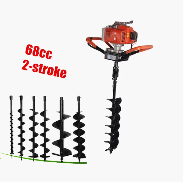 

Good quality portable auger drilling rig fence post auger small earth auger 68CC gasoline digging hole