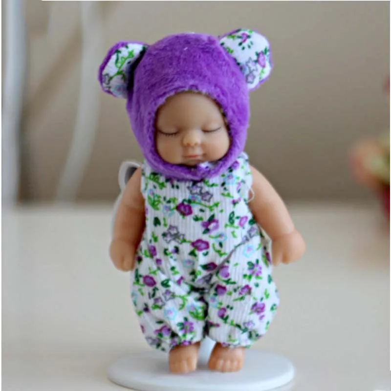 Cute Cartoon Baby Sleeping Doll Keychain PVC Lovely Vinyl Dolls Car Keyring Women Key Holder Gift Child Toy 22