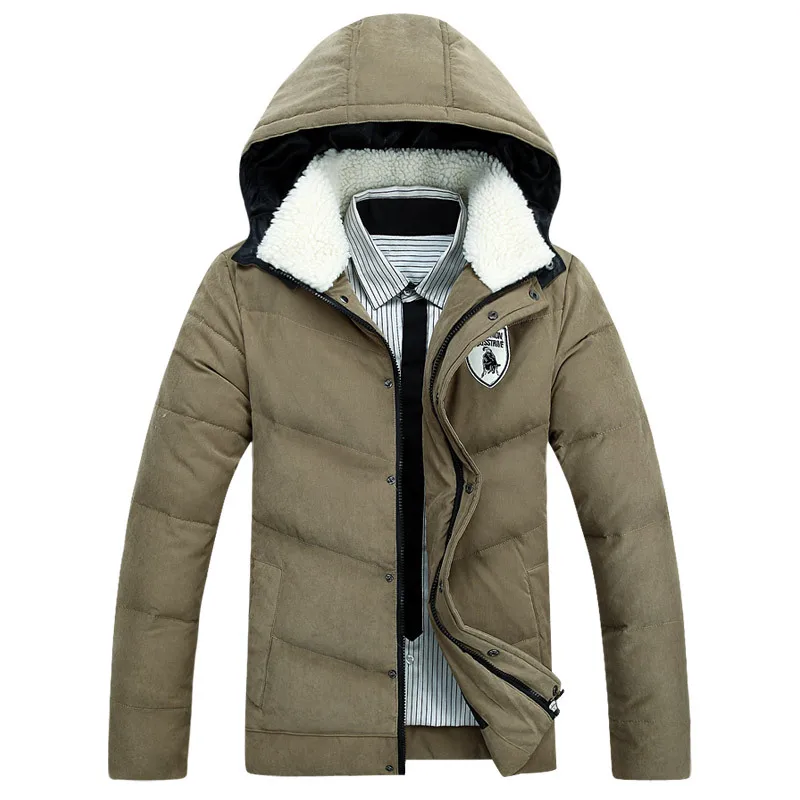Мужские зимние толстые теплые пальто с капюшоном плюс размер пуховики, повседневное модное пальто