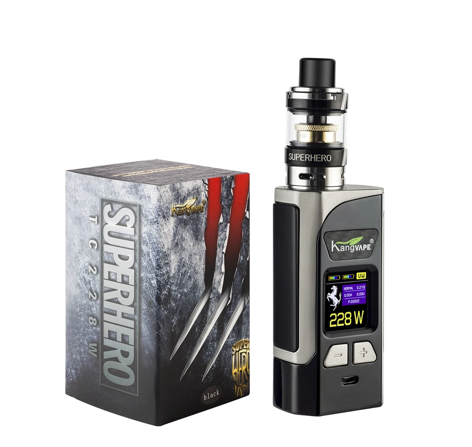 Kangvape супергероя TC 228 Вт Vape Mod пар электронная сигарета TCR Температура режим