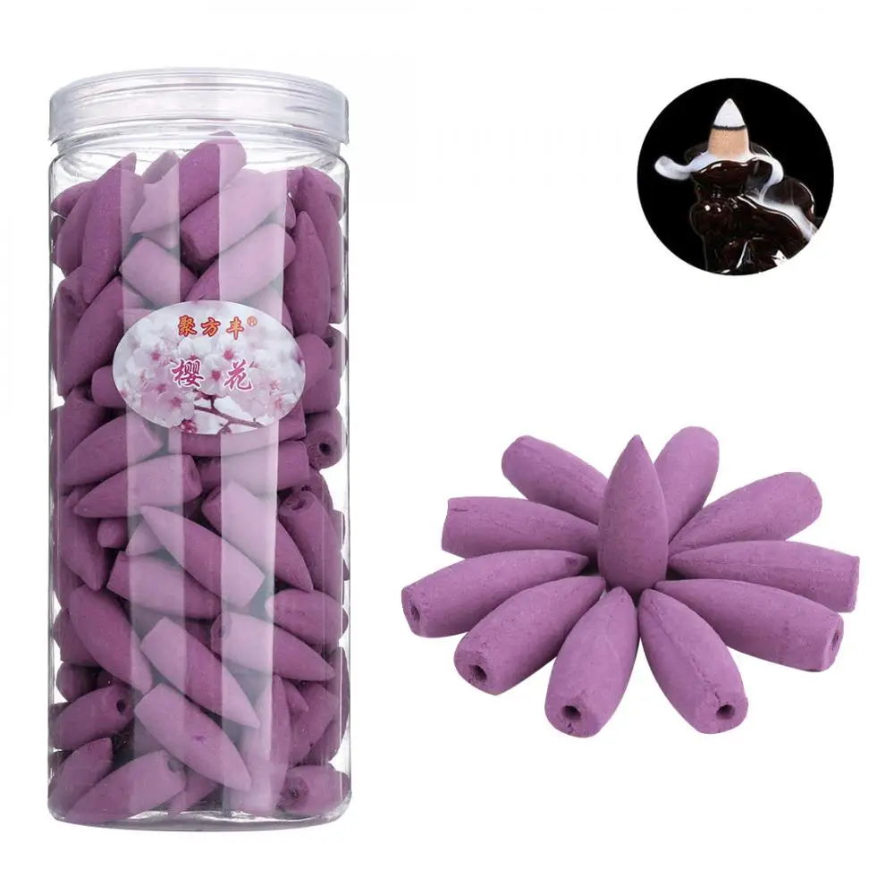 

Natural Tower Backflow Incense Cones Hollow Buddhism Smoke Cones Lavender Jasmine Sandalwood Aromatherapy