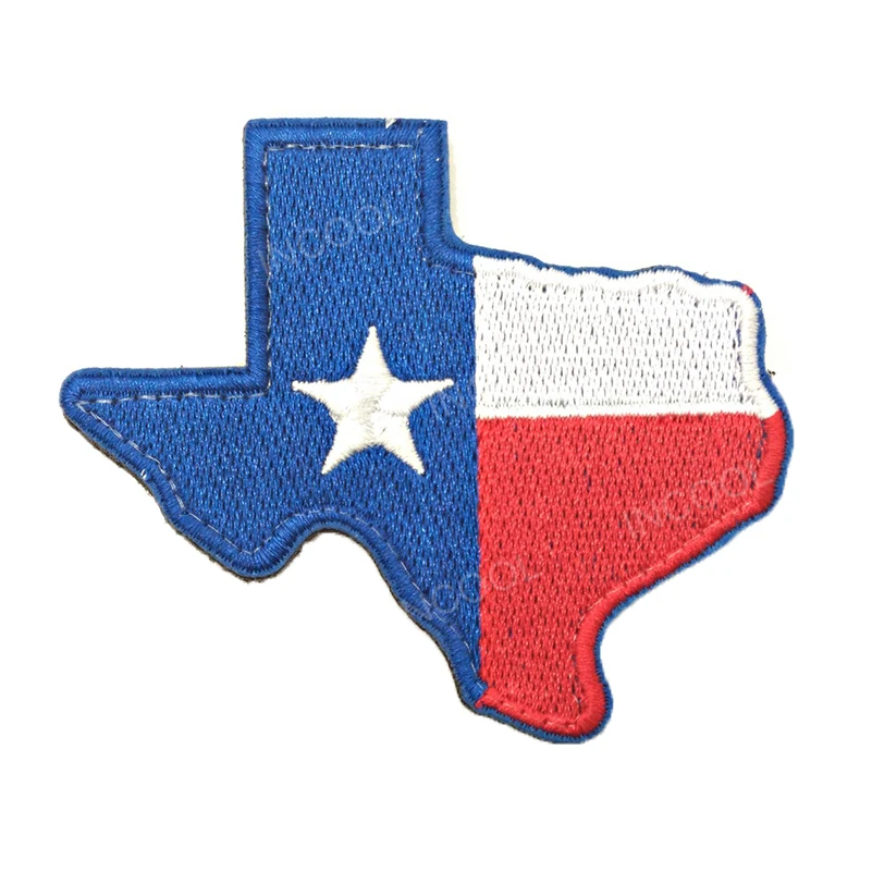 

3D Embroidery Patch Texas Shape Flag Lone Star State US Army Tactical Military Morale Patches Emblem Applique Embroidered Badges