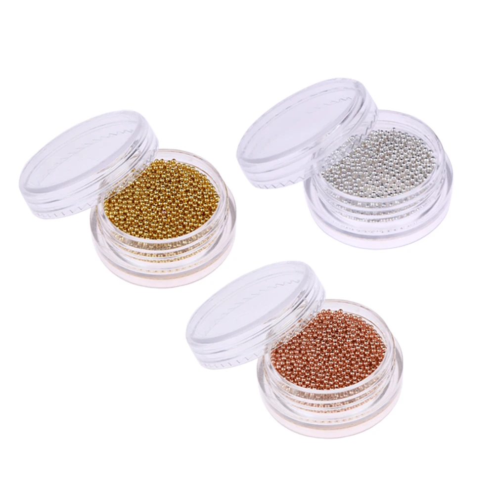 

10g/pot DIY Gel Polish Nail Art Tips Glitter Mini Caviar Beads Wheel 3D Nail Art Rhinestone Manicure Nail Design Decorations