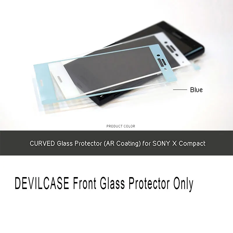 Blue AR GlassProtect DEVILCASE для Sony Xperia X Compact XC 4,6 дюймов алюминиевый бампер чехол или AR покрытие переднее Закаленное стекло протектор - Цвет: Blue AR GlassProtect