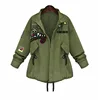 Veste à manches longues pour femme, vêtement d'extérieur Slim, col rabattu, armée, vert, automne-hiver offre spéciale ► Photo 1/6