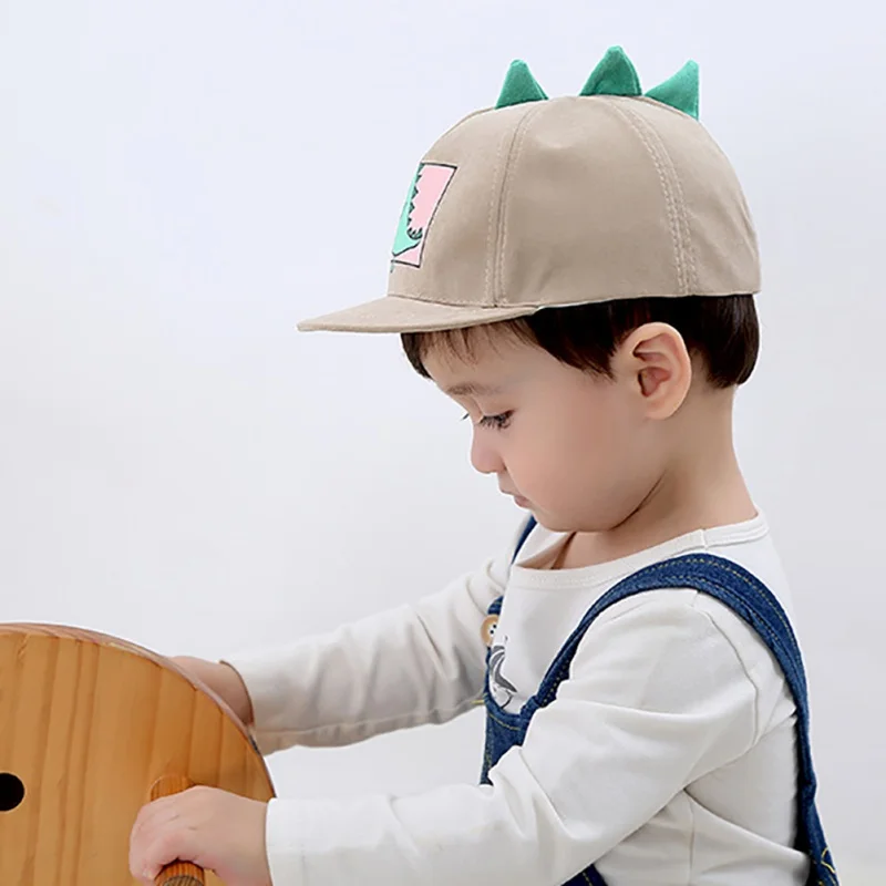 

2019 Kids Boys Girls Cartoon Little Dinosaur Pattern Caps Child Adjustable Sun Protection Casual Visors Kids Hats