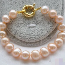 01105 розовый круглый пресноводный жемчуг браслет