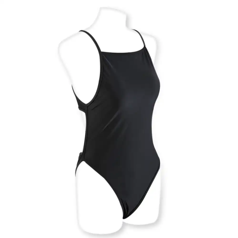 One Piece Beautiful Black Female Swimwear Women Vintage Backless