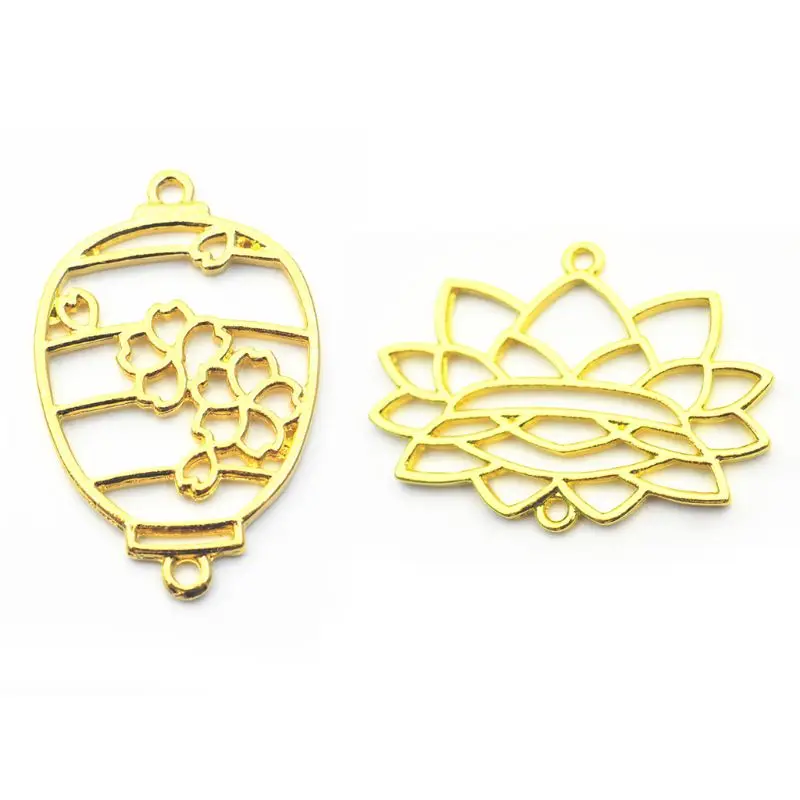 

2Pcs Flower Lantern Blank Frame Connectors Bezel Setting UV Resin Jewelry Making