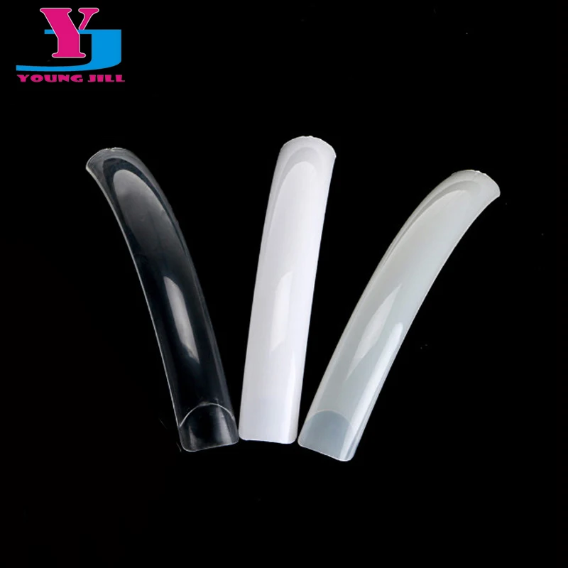 

10Pcs/Lot 10Sizes Long False Nails Salon Acrylic Fake Nail Art Tips Clear White Natural Colors Optional Artificial Beauty Tools