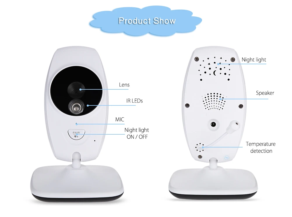 BabyKam младенческой Беспроводной Детский Монитор переговорное устройство с режимом ночной съемки 7,0 дюймов дисплей Видео няня температура радио няня детская камера