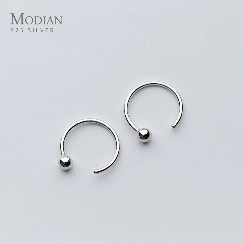 MODIAN 2019 Аутентичные 925 стерлингового серебра круглые бусины простые серьги в виде