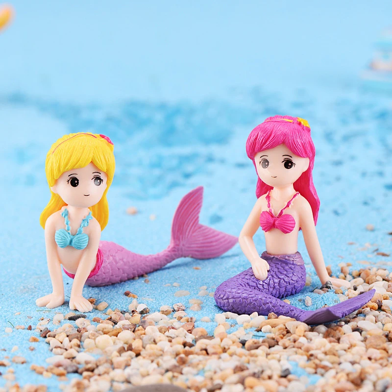 

Mermaid Figure Toys Diy Micro-landscape Aquarium Ornament Creative PVC Anime Dolls for Girls Ariel Princess Figure Dolls