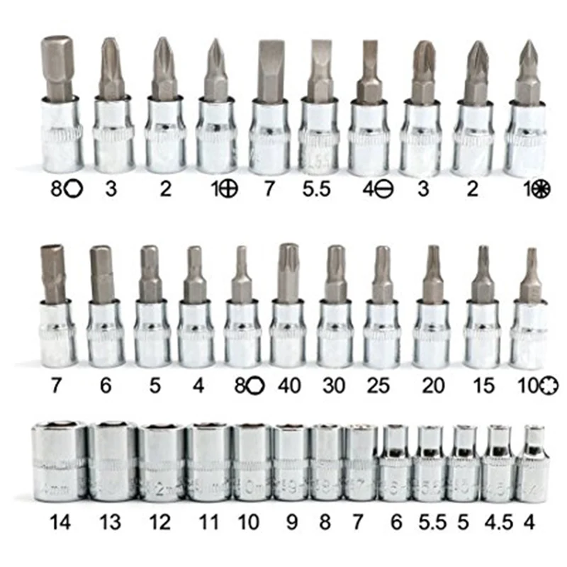 

46pcs Car Repair Tool Set 1/4-Inch Socket Set Car Repair Ratchet Torque Wrench Combo Tools Kit M8617