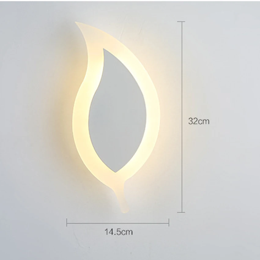 Nordic современные настенные светильники светодиодные листьев настенный светильник для Гостиная прихожей Спальня поверхностного монтажа украшения дома моды настенный светильник - Цвет абажура: White