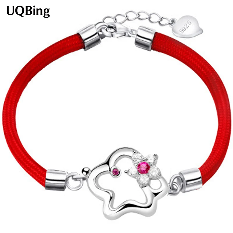 

2018 New Fashion 925 Sterling Silver With Red Rope Bracelet For Women Bracelet Charms Pulsera Drop Shipping
