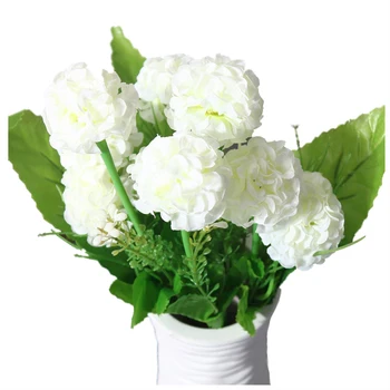 

9 Heads 1 Bouquet Artificial Chrysanthemum Silk Flowers Floral Home Garden Decor Color:White