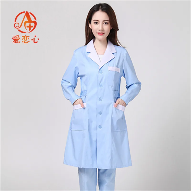Nurse Uniforms Health care workers stand collar white long sleeve beauty services short sleeve