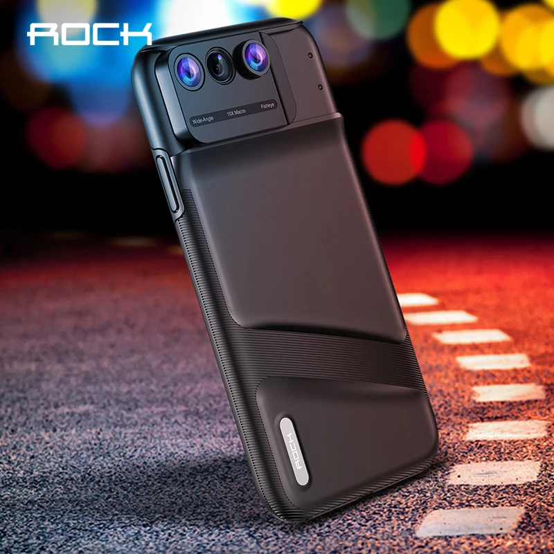 

ROCK Camera Lens Phone Case for iPhone XR Fisheye Wide Angle Macro Lens Phone Cover Mobile Phone Lensese Case Full Coverage