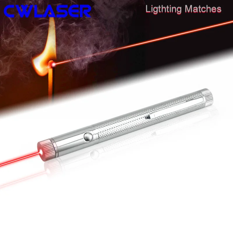 

CWLASER 10000m High Power 650nm Focuable Red Laser Pointer Pen Burning Laser Camping Laser (Stainless)