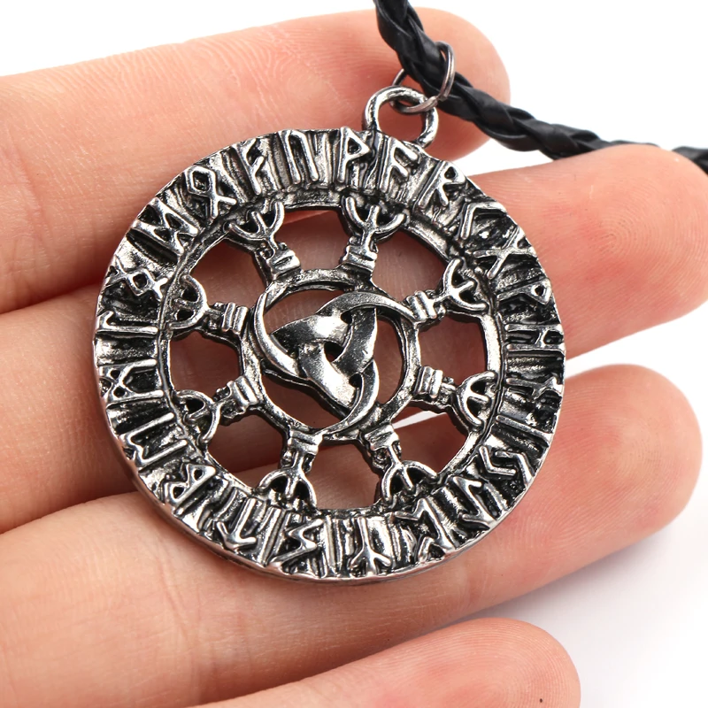 

Cool Nordic Vikings Triangle fashion Runes Jewelry Dragon Necklaces & Pendants high quality jewelry Cosplay Jewelry