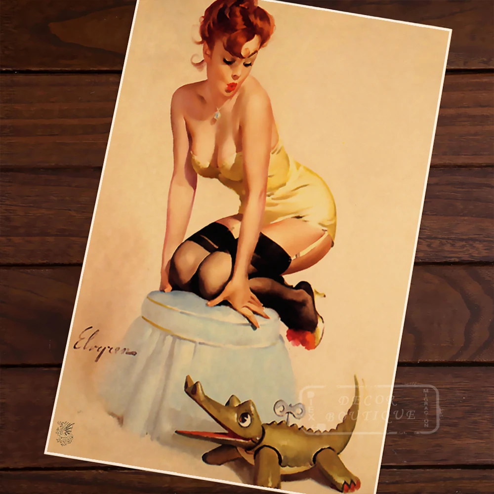 Shotgun Hunt Pin Up девушка поп арт карта Плакат классический винтажный Ретро Крафт холст