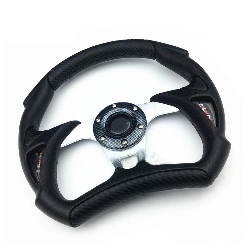 Universal 320mm PU PVC Leather Racing Sports Auto Car Steering Wheel with Horn Button 12.5