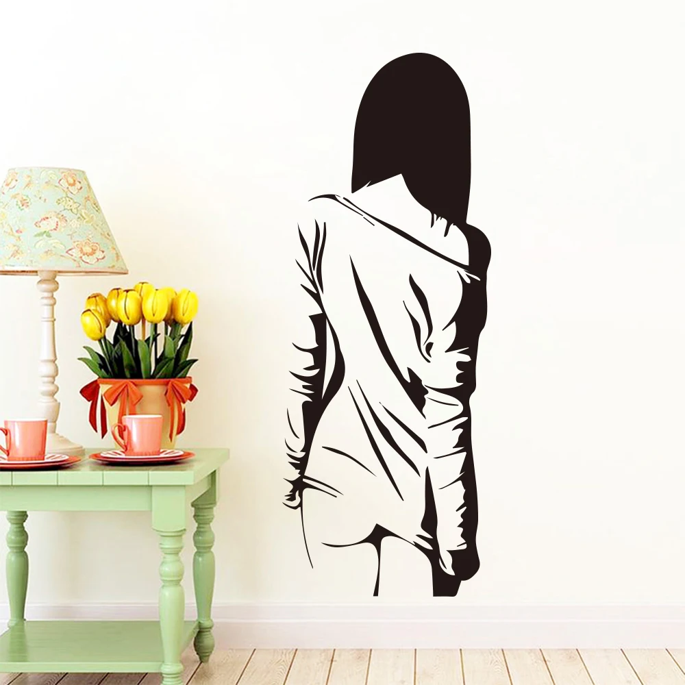 

Beautiful Girl Wall Sticker Home Decoration Accessories Self Adhesive Wall Stickers for Living Room Bedroom DIY Vinyl Wall Decal
