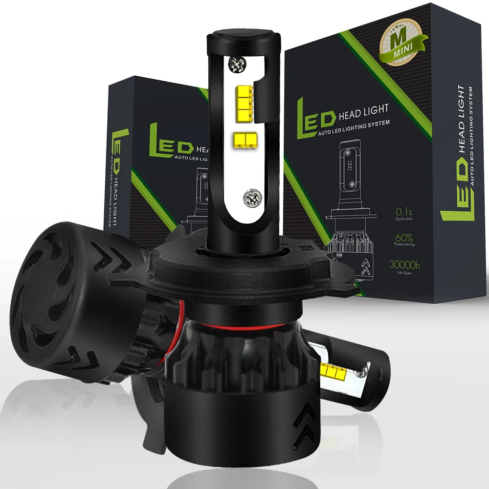 Eurs Mini8 Car LED headlight H4 H7 H11 H1 H3 9005 9006 Headlight Bulbs Hi-Lo Beam 40W 4800LM 6000K Auto Headlamp DC9v~30v | Автомобили и