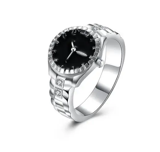 

2017 New Arrival Creative Silver Colour Crystal Imitation Watch Rings Casual Personalized Rings Gifts for Men & Women Jewelry