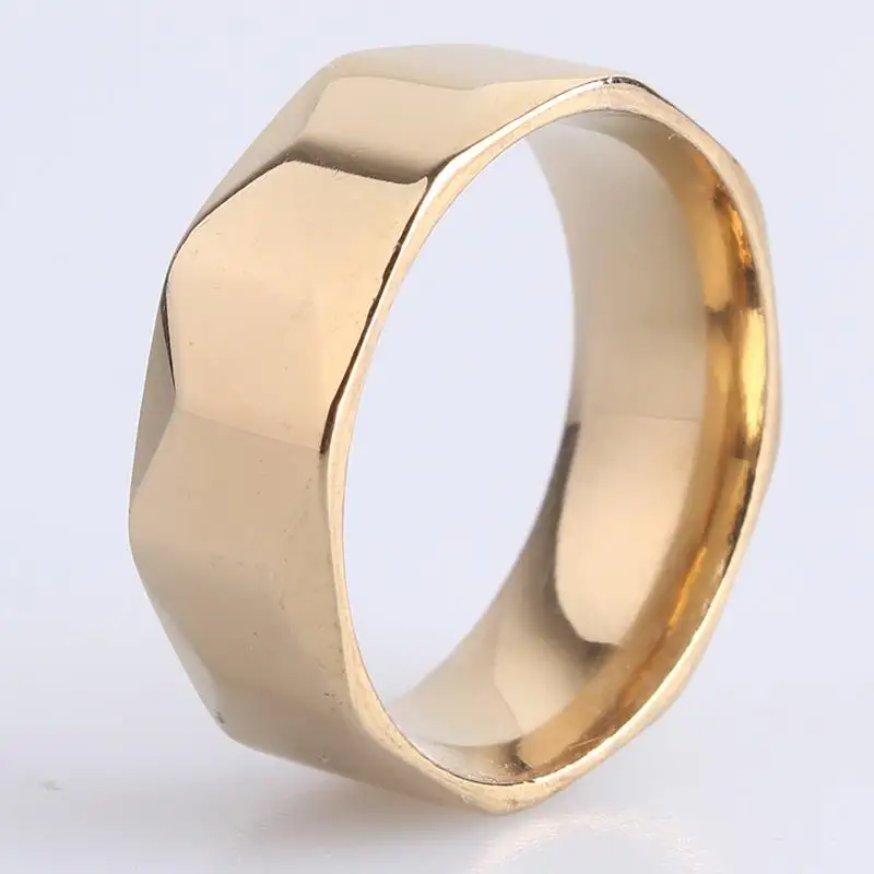 free shipping 8mm gold and silver section 316L Stainless Steel finger rings for men wholesale | Украшения и аксессуары