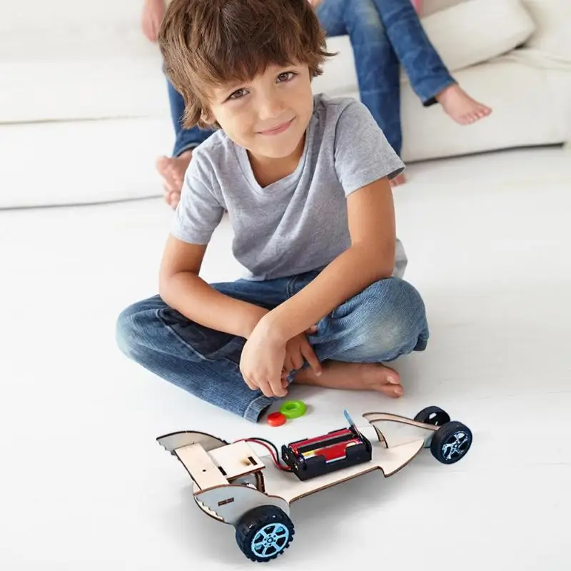 Детские научные эксперименты Наборы с возможностью креативного самостоятельного выбора между модель электроавтомобиля дерево подарок-игрушка для мальчика комплект физика забавная игрушка Технология