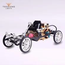 CNC Full Metal Assembly Running Car with Single Cylinder Gasoline engine Model Toy Model Building Kits for Study / Gift trumpet 85508 1 35 german man 5 ton tanker assembly model building kits toy