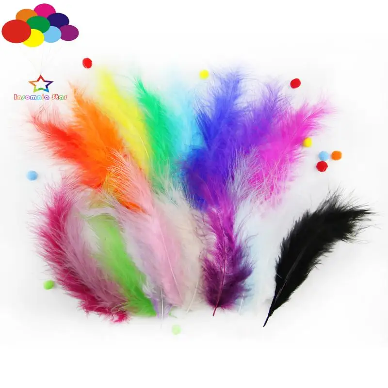 

Z&Q&Y Natural 100 Mixed Color Turkey Feather 10-15CMdiy Feather Net Red Wave Ball Filled Dreamcatcher Decoration Material.