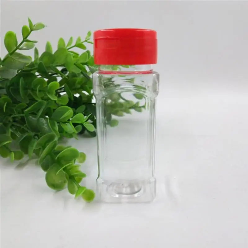 ROSENICE 6pcs Plastic Seasoning Bottle Spice Pot Pepper Shakers Salt Jar Condiment Can Cruet for Barbecue Kitchen(Red