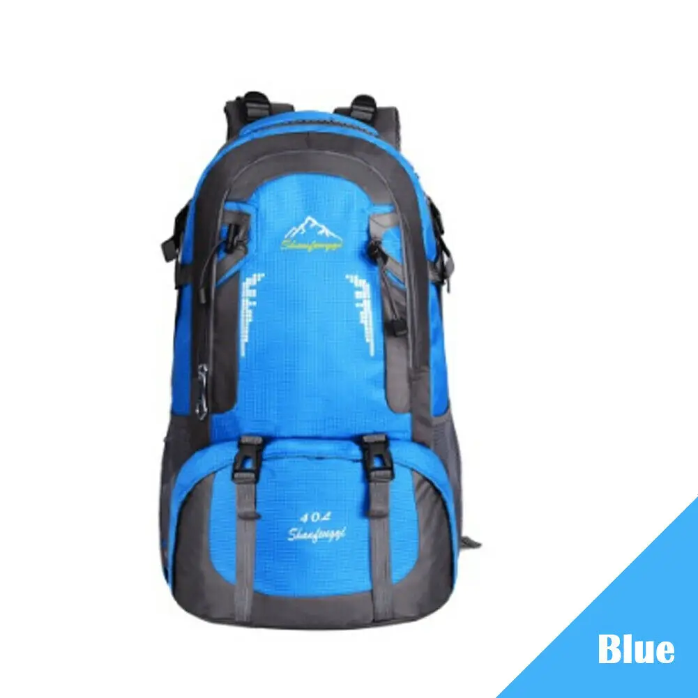 60L Outdoor Backpack Hiking Bag Camping Travel Waterproof Mountaineering Pack - Цвет: Синий