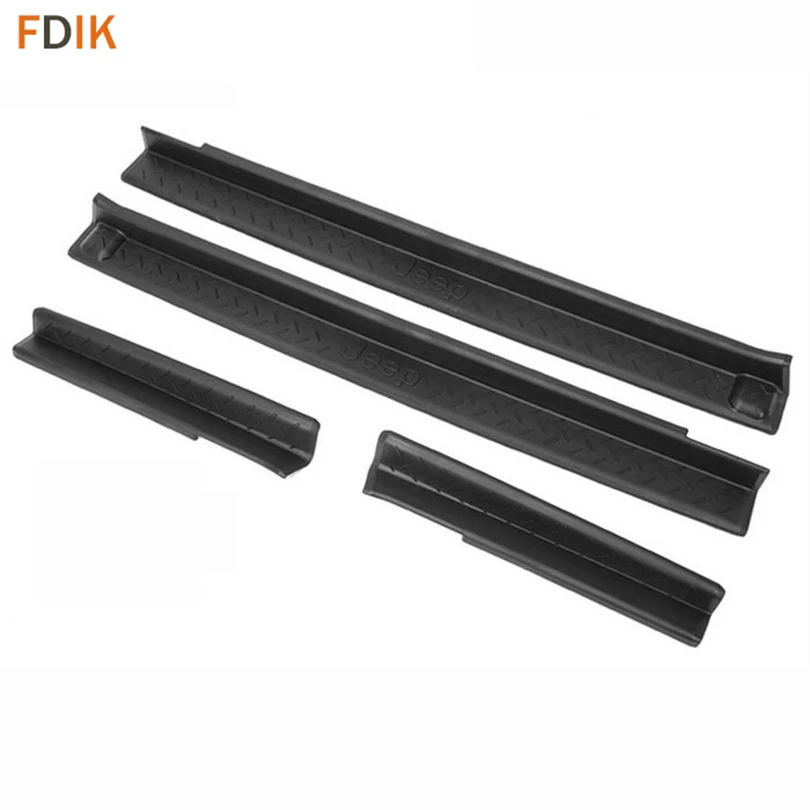 

Black Entry Door Sill Scuff Plate Cover Trim Guard Protector for Jeep Wrangler JK 2-Door 4-Door 2007-2018
