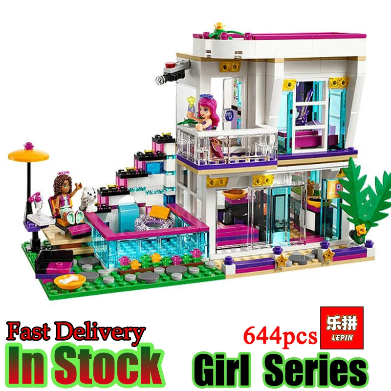 

Lepin 01046 Girls Club Friends Livi's Pop Star house Building Bricks Blocks Compatible LegoINGly Friends 41135 Toys For kids